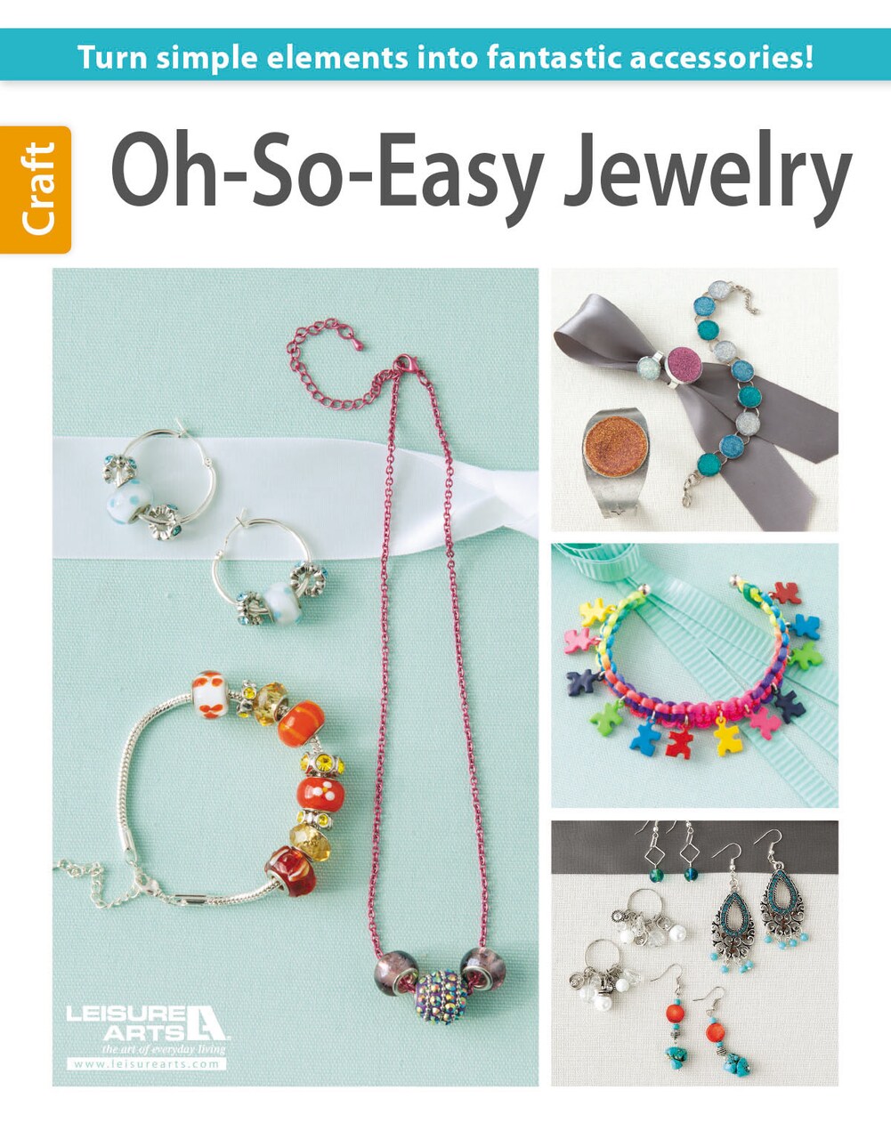 Leisure Arts Oh-So-Easy Jewelry Making Book for Adults, DIY Beading Books, Jewelry Craft Projects, Beadwork Techniques, Crafting Ideas for Beginners